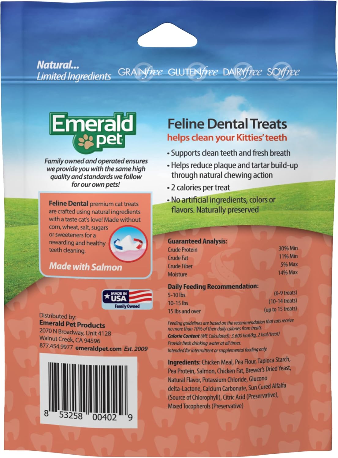 Emerald Pet Feline Dental Treats Salmon 85Gr.