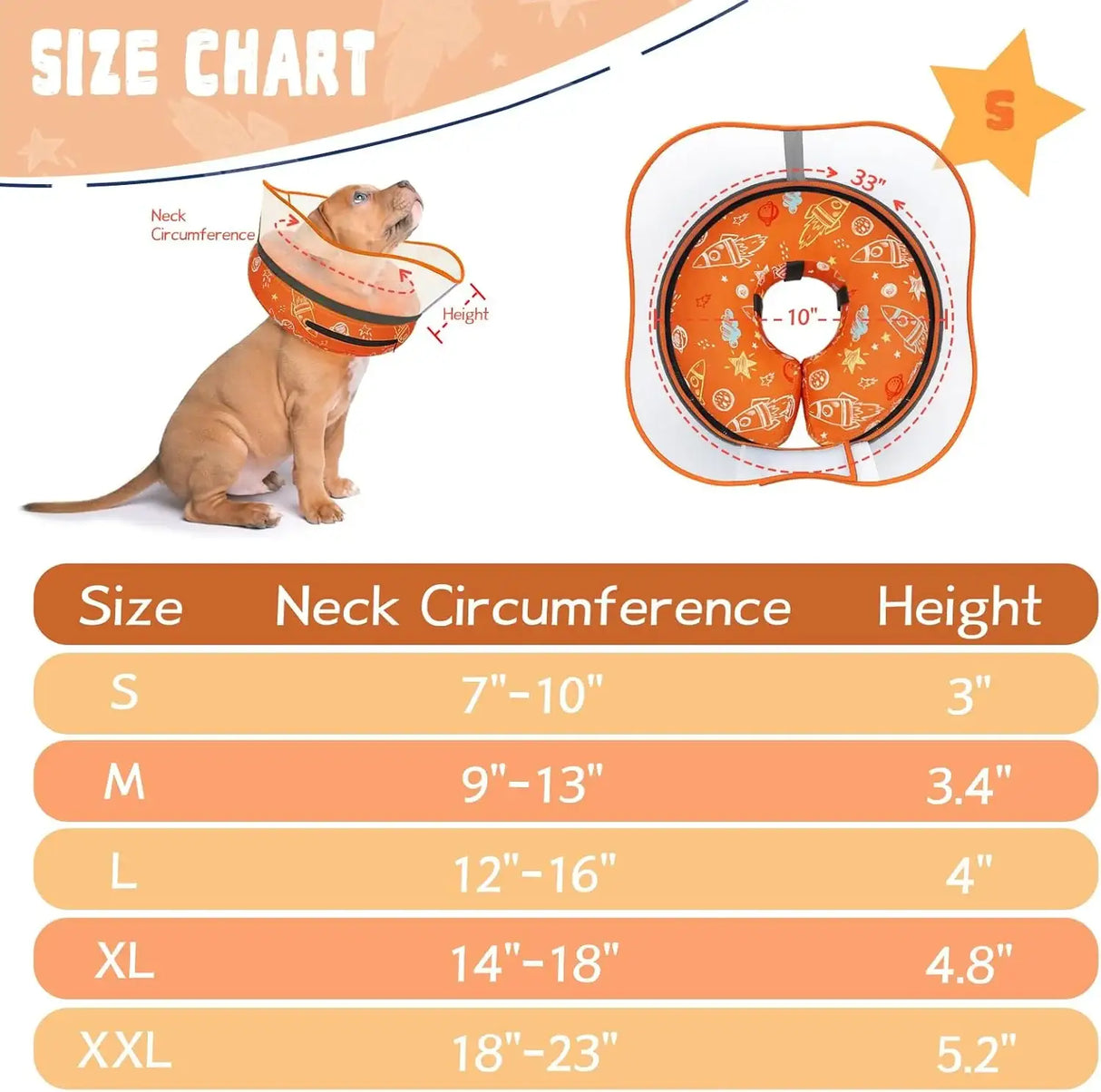 TOPTAKEIT - Toptakeit Elevated Inflatable Dog Cone Collar ORANGE SMALL - The Red Vitamin MX - Collares y Conos De Recuperación Para Perros - {{ shop.shopifyCountryName }}