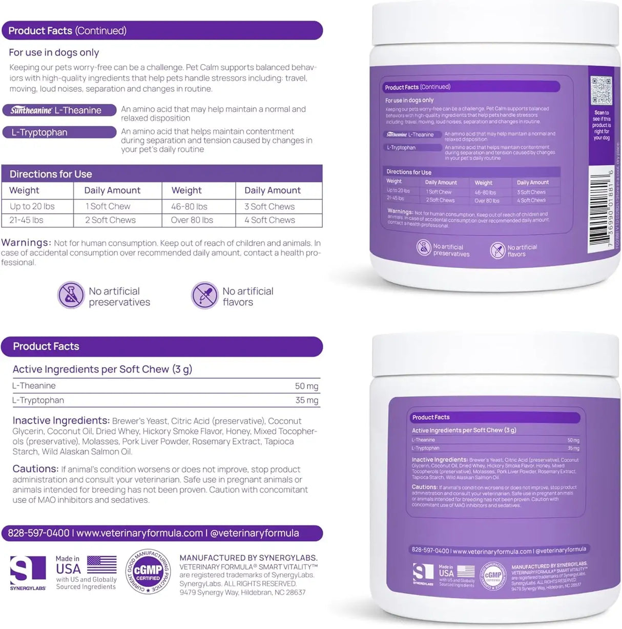 VETERINARY FORMULA - Veterinary Formula Smart Vitality Pet Calm Supplement for Dogs 100 Masticables - The Red Vitamin MX - Relajantes Para Perros - {{ shop.shopifyCountryName }}