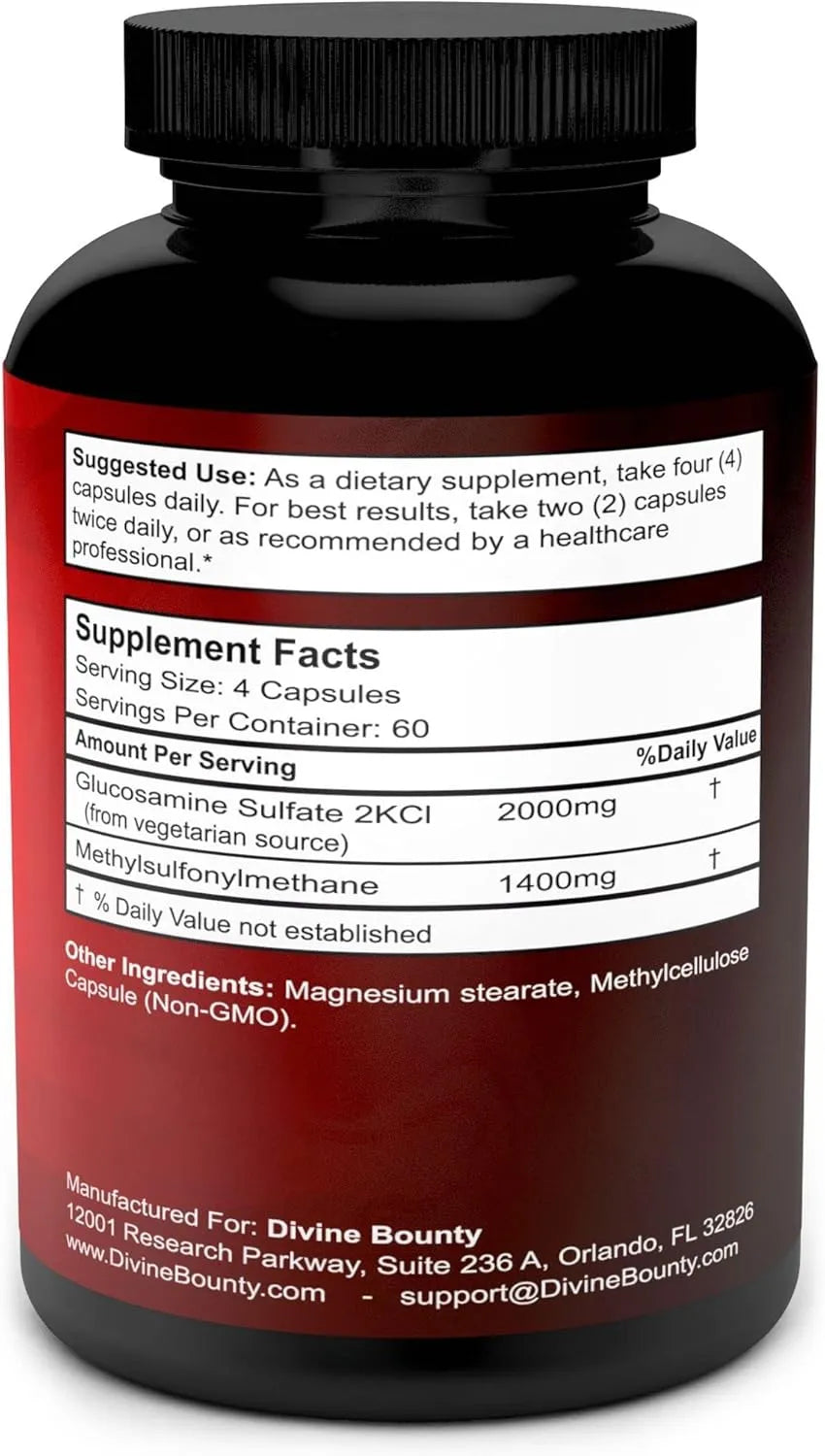 DIVINE BOUNTY - Divine Bounty Glucosamine and MSM 240 Capsulas - The Red Vitamin MX - Suplementos Alimenticios - {{ shop.shopifyCountryName }}