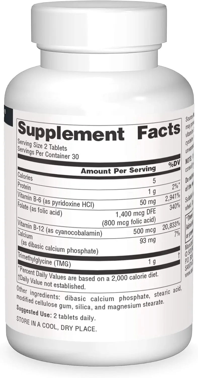 SOURCE NATURALS - Source Naturals Homocysteine Defense 60 Tabletas - The Red Vitamin MX - Suplementos Alimenticios - {{ shop.shopifyCountryName }}