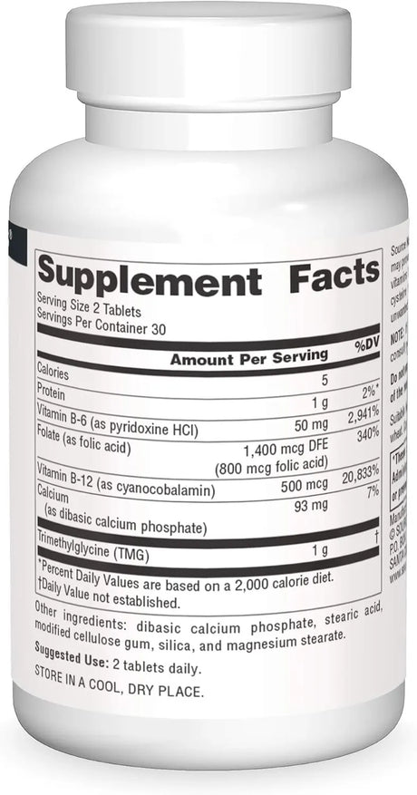 SOURCE NATURALS - Source Naturals Homocysteine Defense 60 Tabletas - The Red Vitamin MX - Suplementos Alimenticios - {{ shop.shopifyCountryName }}