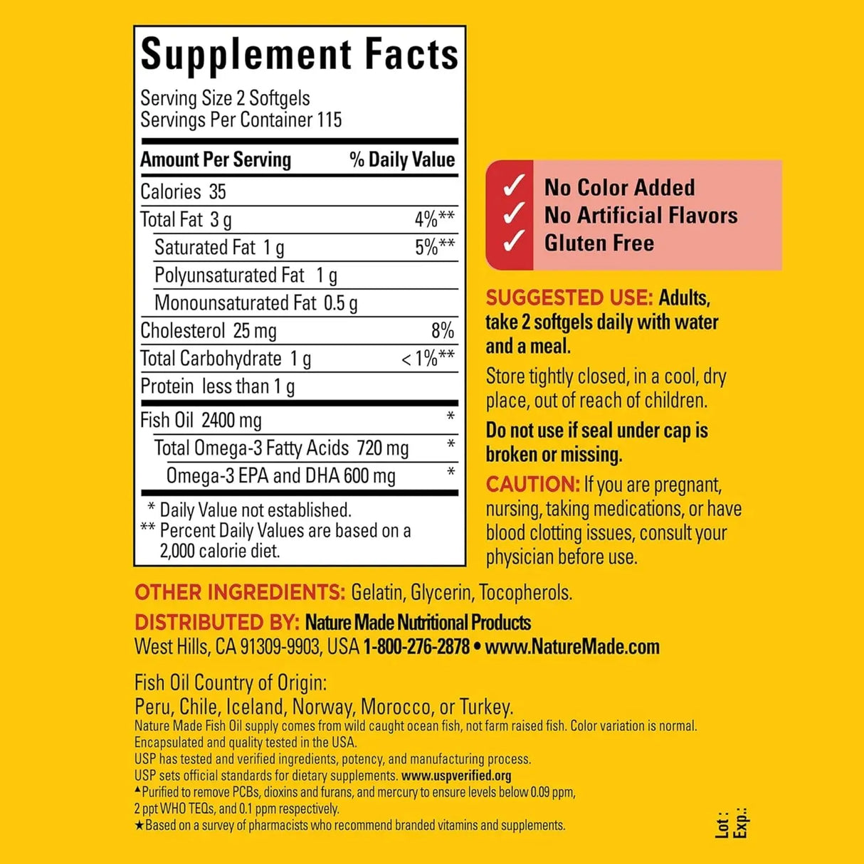 NATURE MADE - Nature Made Fish Oil 1200Mg. 230 Capsulas Blandas - The Red Vitamin MX - Suplementos Alimenticios - {{ shop.shopifyCountryName }}