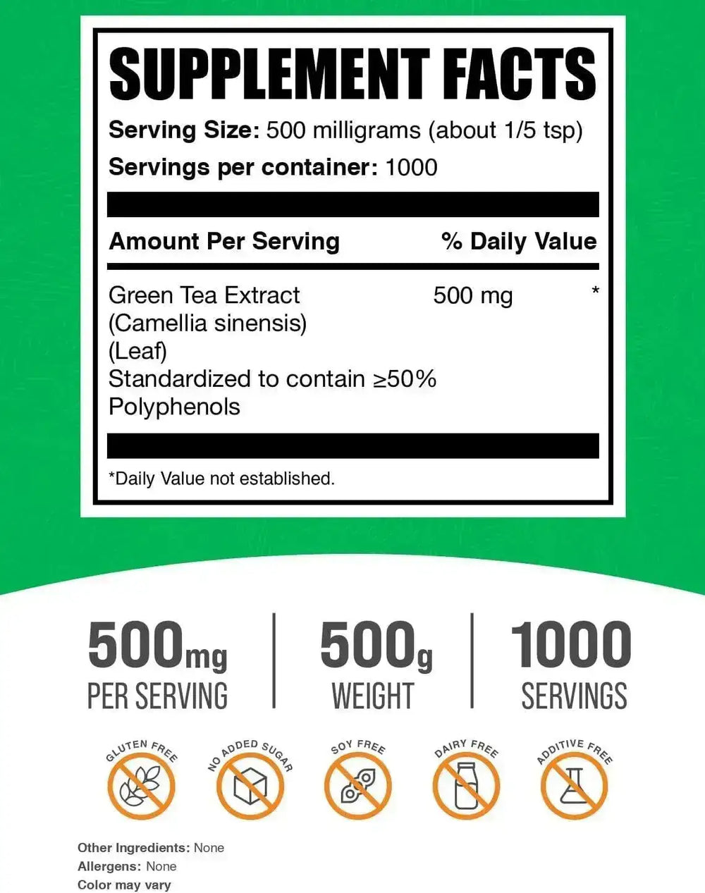 BULK SUPPLEMENTS - Bulk Supplements Green Tea Extract Powder 500Gr. - The Red Vitamin MX - Suplementos Alimenticios - {{ shop.shopifyCountryName }}