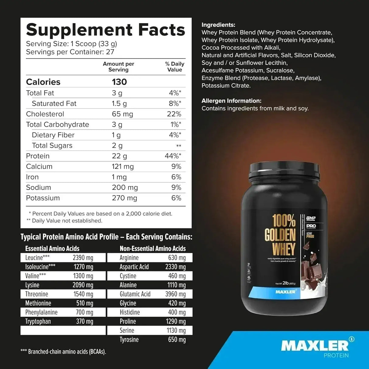 MAXLER - Maxler 100% Golden Whey Protein French Rich Chocolate 907Gr. - The Red Vitamin MX - Suplementos Alimenticios - {{ shop.shopifyCountryName }}