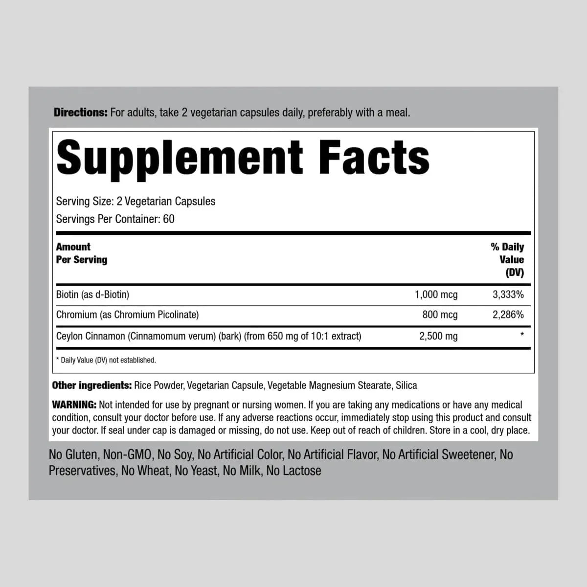 PIPING ROCK - Piping Rock Ceylon Cinnamon 2500Mg. 120 Capsulas - The Red Vitamin MX - Suplementos Alimenticios - {{ shop.shopifyCountryName }}