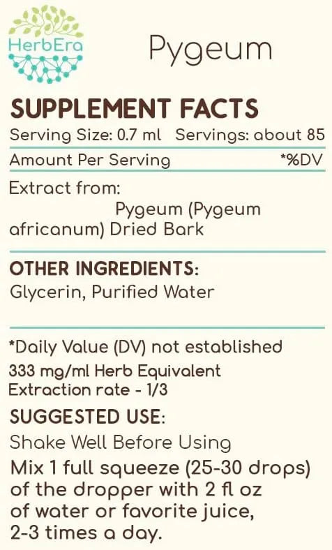 HERBERA - HerbEra Pygeum B60 Alcohol-Free Herbal Extract Tincture 2 Fl.Oz. - The Red Vitamin MX - Suplementos Alimenticios - {{ shop.shopifyCountryName }}