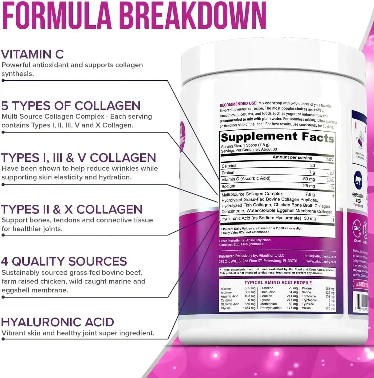 VITAUTHORITY - Vitauthority Multi Collagen Peptides Powder 234Gr. - The Red Vitamin MX - Suplementos Alimenticios - {{ shop.shopifyCountryName }}