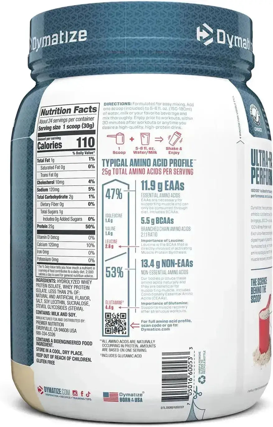 DYMATIZE - Dymatize ISO 100 Whey Protein Powder Vanilla 24 Servicios 730Gr. - The Red Vitamin MX - Suplementos Alimenticios - {{ shop.shopifyCountryName }}