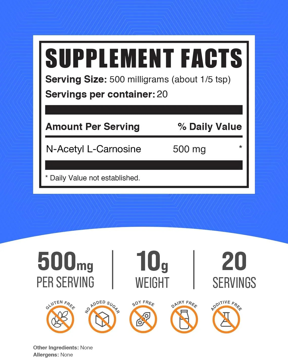 BULK SUPPLEMENTS - Bulk Supplements N-Acetyl L-Carnosine Powder 10Gr. - The Red Vitamin MX - Suplementos Alimenticios - {{ shop.shopifyCountryName }}