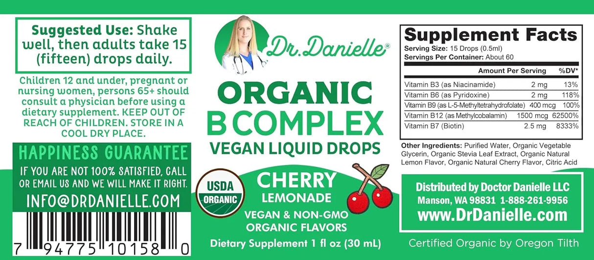DR. DANIELLE - Doctor Danielle Organic Vitamin B Complex Liquid Drops 1 Fl.Oz. - The Red Vitamin MX - Suplementos Alimenticios - {{ shop.shopifyCountryName }}