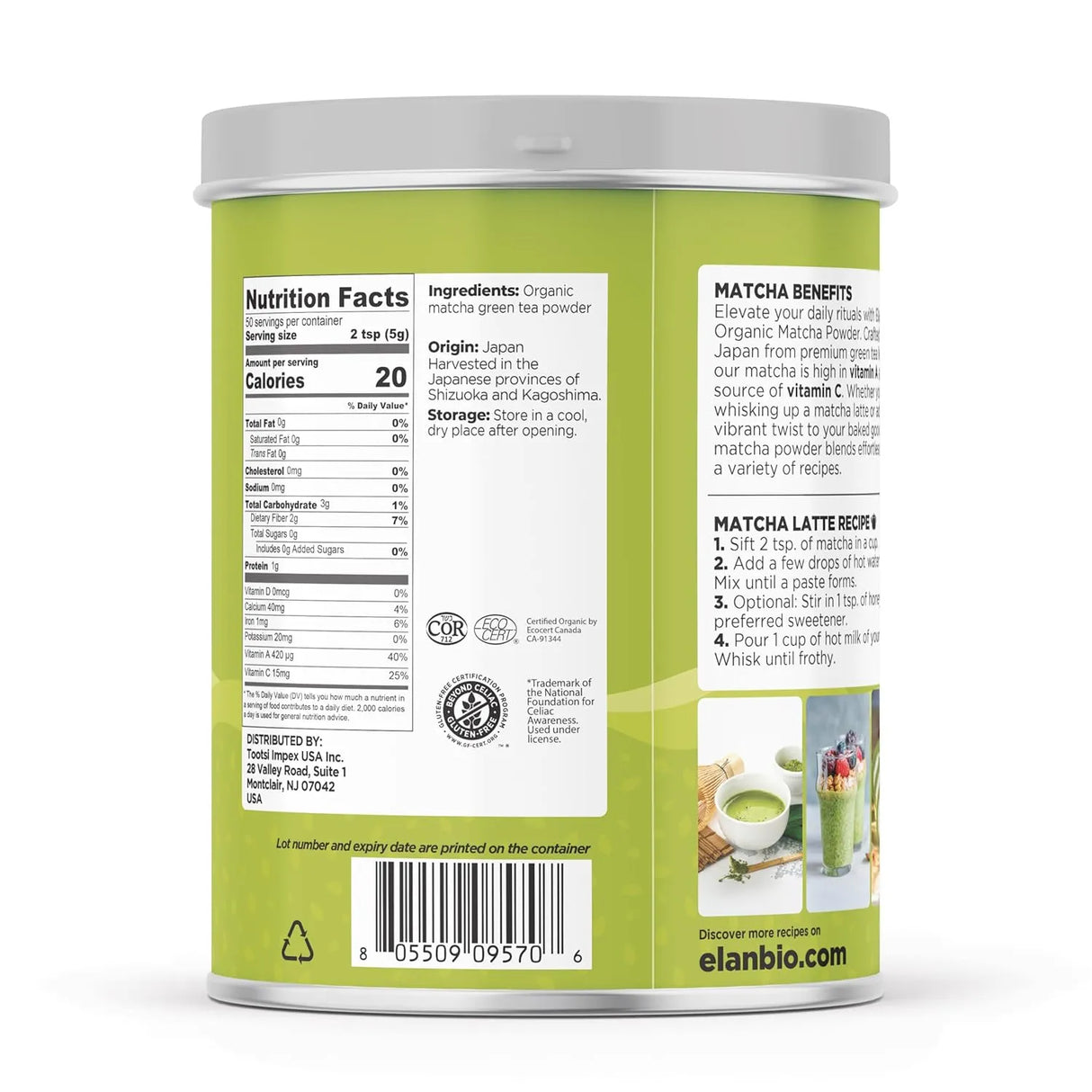 ELAN - Elan Organic Matcha Tea Powder 250Gr. - The Red Vitamin MX - Suplementos Alimenticios - {{ shop.shopifyCountryName }}