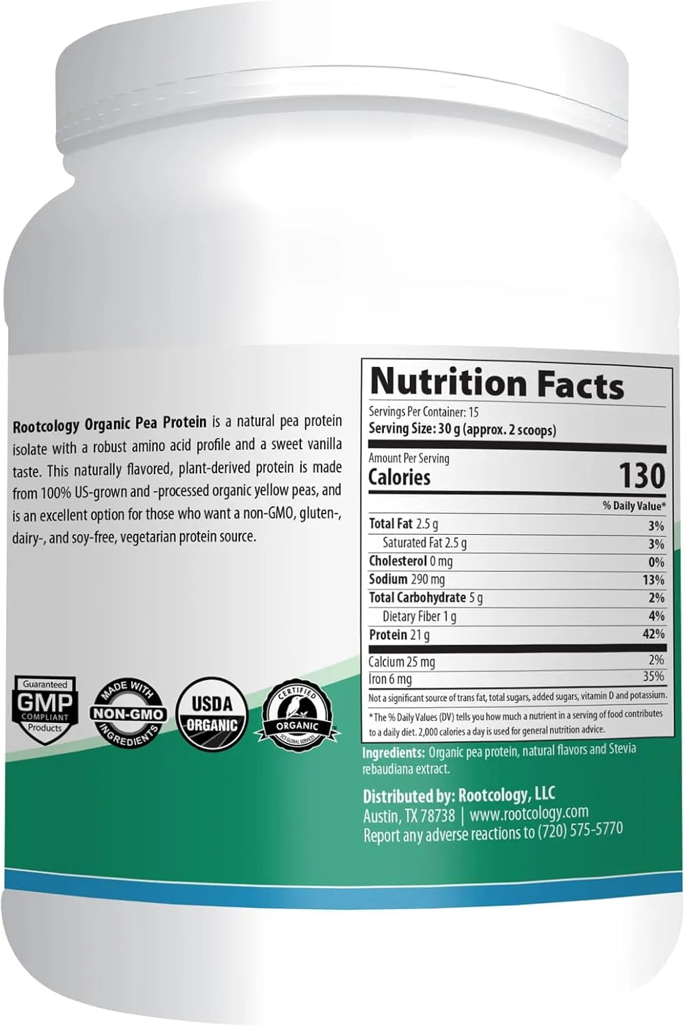 ROOTCOLOGY - Rootcology Organic Pea Protein 15 Servicios Natural Vanilla Flavor 454Gr. - The Red Vitamin MX - Suplementos Alimenticios - {{ shop.shopifyCountryName }}