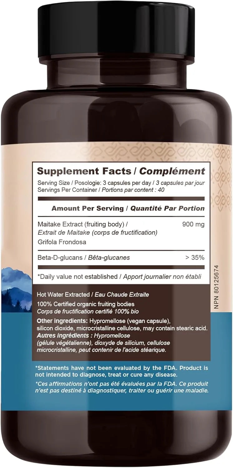 LONGEVITY BOTANICALS - Longevity Botanicals Organic Maitake Mushroom Extract 120 Capsulas - The Red Vitamin MX - Suplementos Alimenticios - {{ shop.shopifyCountryName }}