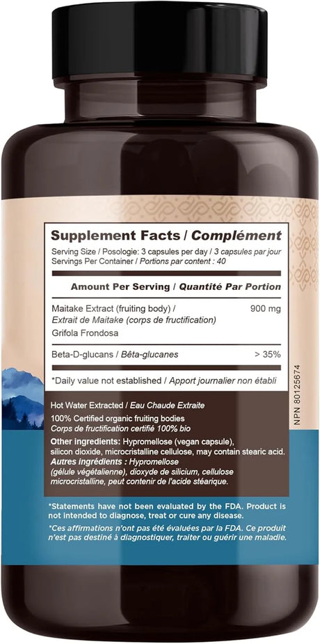 LONGEVITY BOTANICALS - Longevity Botanicals Organic Maitake Mushroom Extract 120 Capsulas - The Red Vitamin MX - Suplementos Alimenticios - {{ shop.shopifyCountryName }}