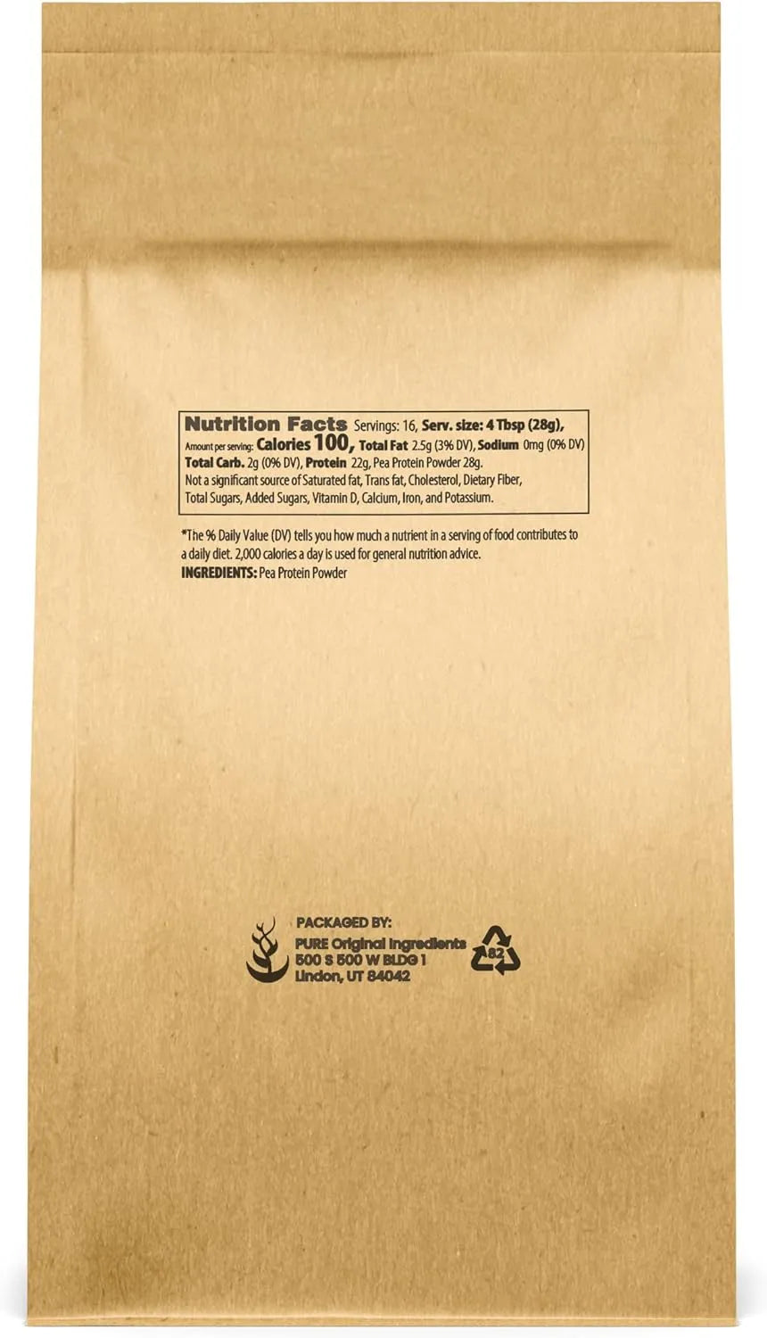 PURE ORIGINAL INGREDIENTS - Pure Original Ingredients Pea Vegan Protein Powder 453Gr. - The Red Vitamin MX - Suplementos Alimenticios - {{ shop.shopifyCountryName }}