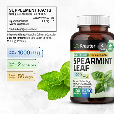 BIOKRAUTER - BIO KRAUTER Spearmint 1000Mg. 100 Capsulas - The Red Vitamin MX - Suplementos Alimenticios - {{ shop.shopifyCountryName }}