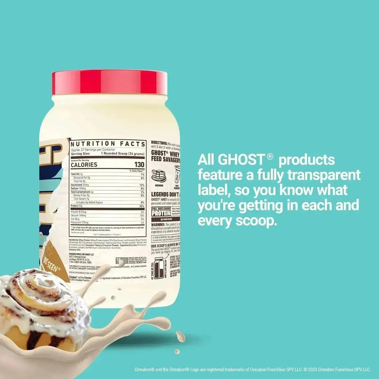 GHOST - GHOST Whey Protein Powder Cinnabon 918Gr. - The Red Vitamin MX - Suplementos Alimenticios - {{ shop.shopifyCountryName }}