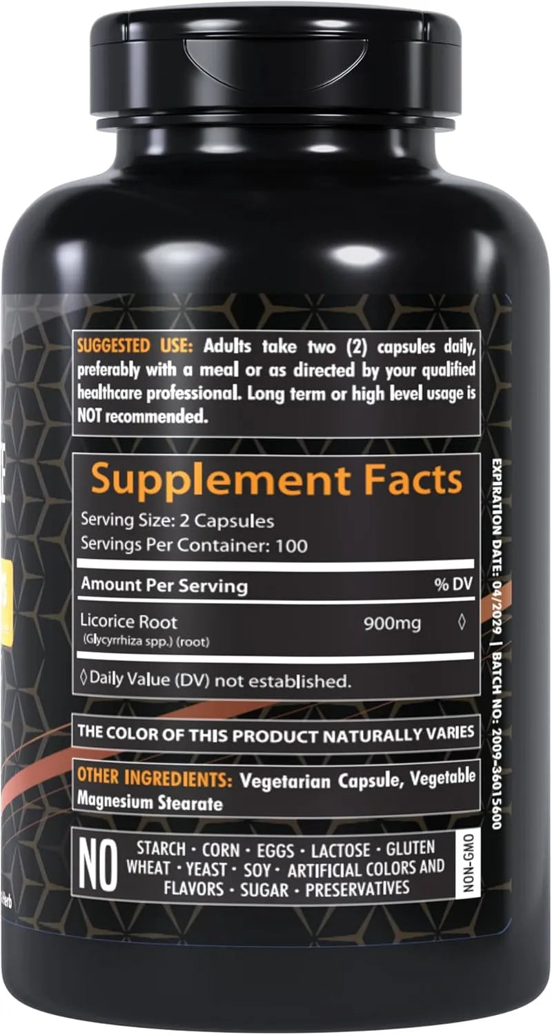 HEALTHFARE - Healthfare Ultra High Purity Licorice Root 900Mg. 200 Capsulas - The Red Vitamin MX - Suplementos Alimenticios - {{ shop.shopifyCountryName }}