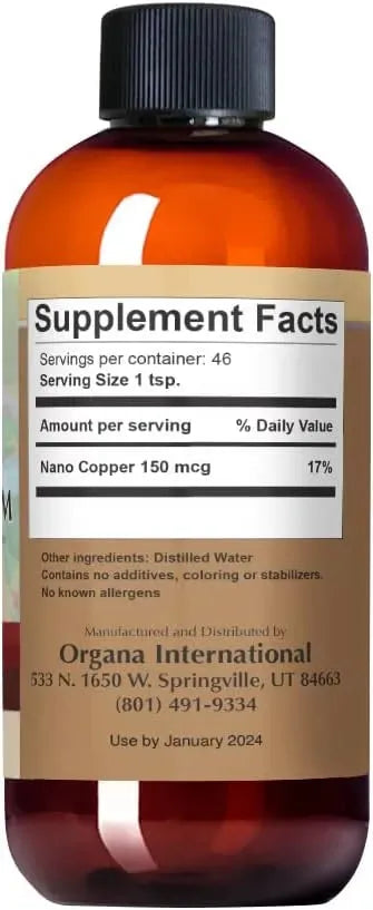 ORGANA - Organa Pure Crystalline Liquid Copper 30 PPM 8 Fl.Oz. - The Red Vitamin MX - Suplementos Alimenticios - {{ shop.shopifyCountryName }}