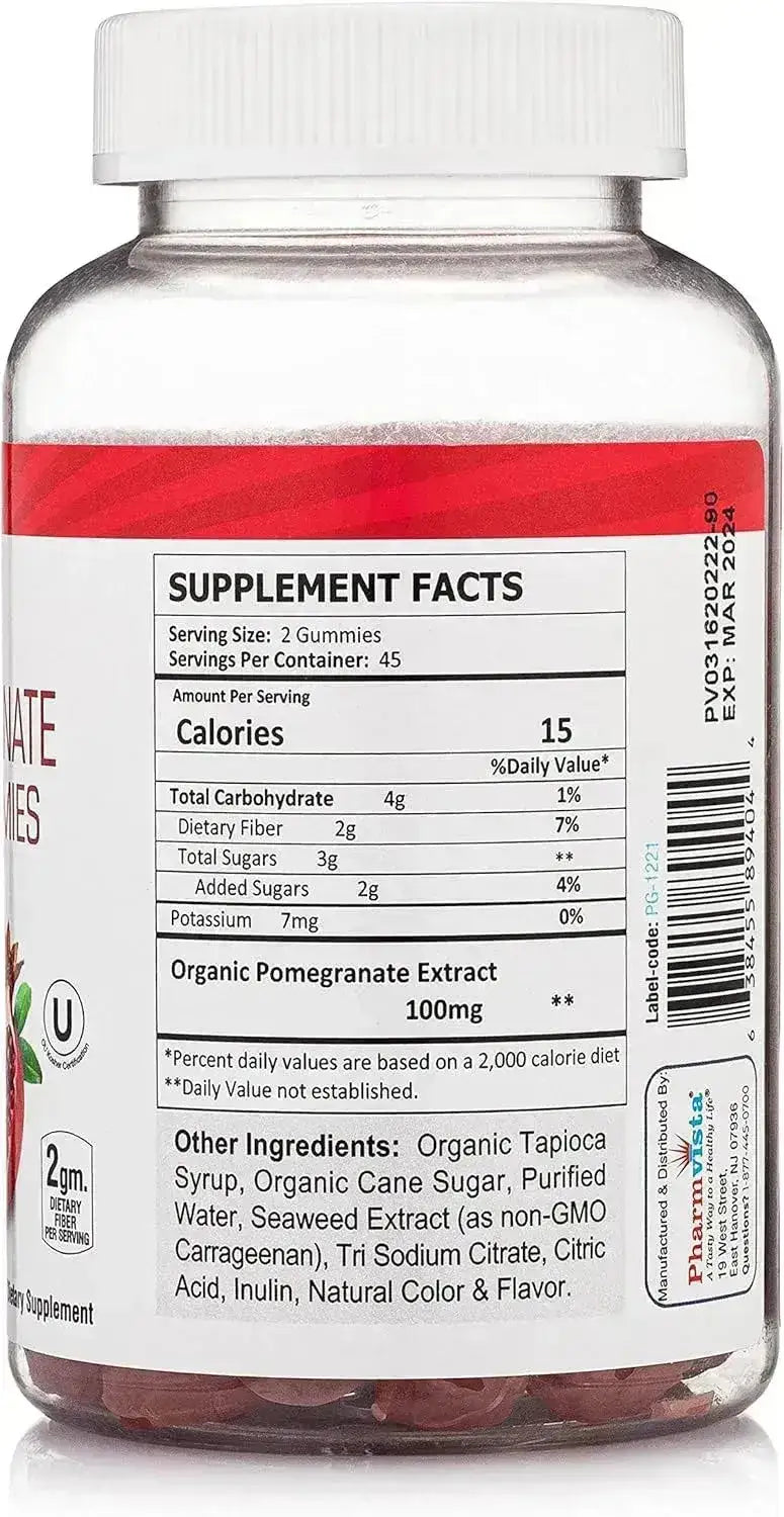 PHARMVISTA - Pharmvista Pomegranate Fiber Gummies 100Mg. 90 Gomitas - The Red Vitamin MX - Suplementos Alimenticios - {{ shop.shopifyCountryName }}