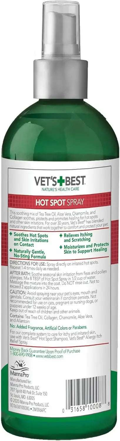 VET'S BEST - Vet's Best Dog Hot Spot Itch Relief Spray for Dogs 16 Fl.Oz. - The Red Vitamin MX - Remedios Para La Picazón De Perros - {{ shop.shopifyCountryName }}