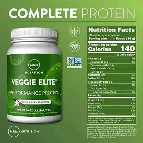 MRM - MRM Nutrition Veggie Elite Performance Protein 30 Servicios Chocolate Mocha 1,110Gr. - The Red Vitamin MX - Suplementos Alimenticios - {{ shop.shopifyCountryName }}