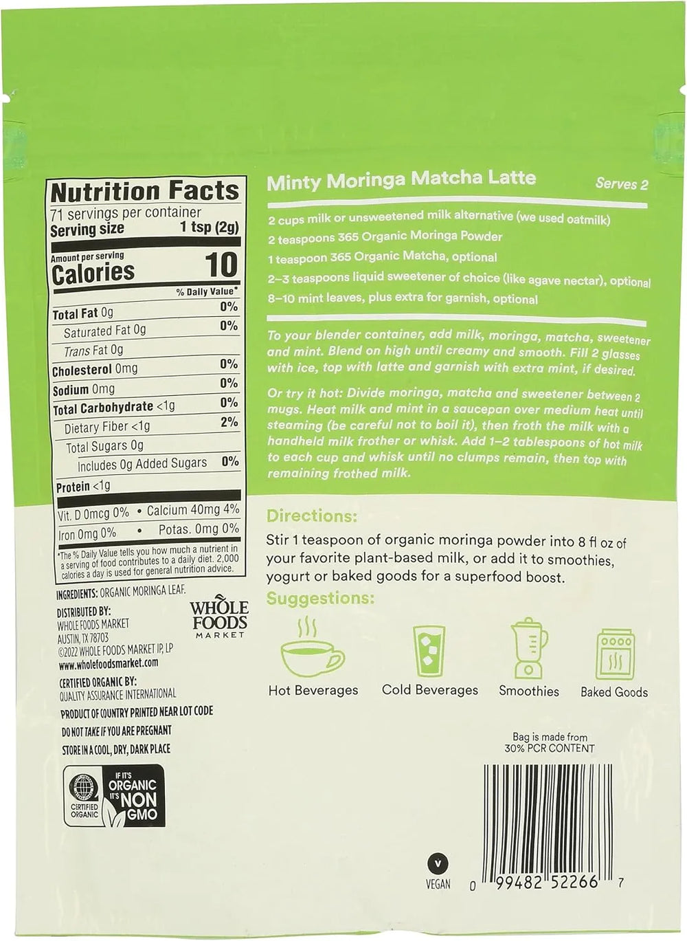 365 - 365 By Whole Foods Market Moringa Powder 142Gr. - The Red Vitamin MX - Suplementos Alimenticios - {{ shop.shopifyCountryName }}