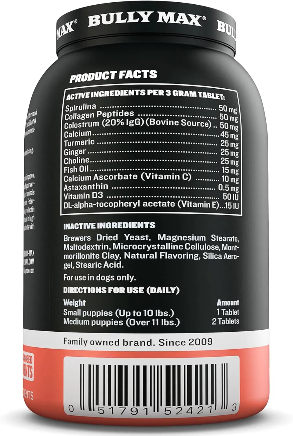BULLY MAX - Bully Max 2-in-1 Puppy Vitamins 30 Tabletas Masticables - The Red Vitamin MX - Multivitamínicos Para Perros - {{ shop.shopifyCountryName }}