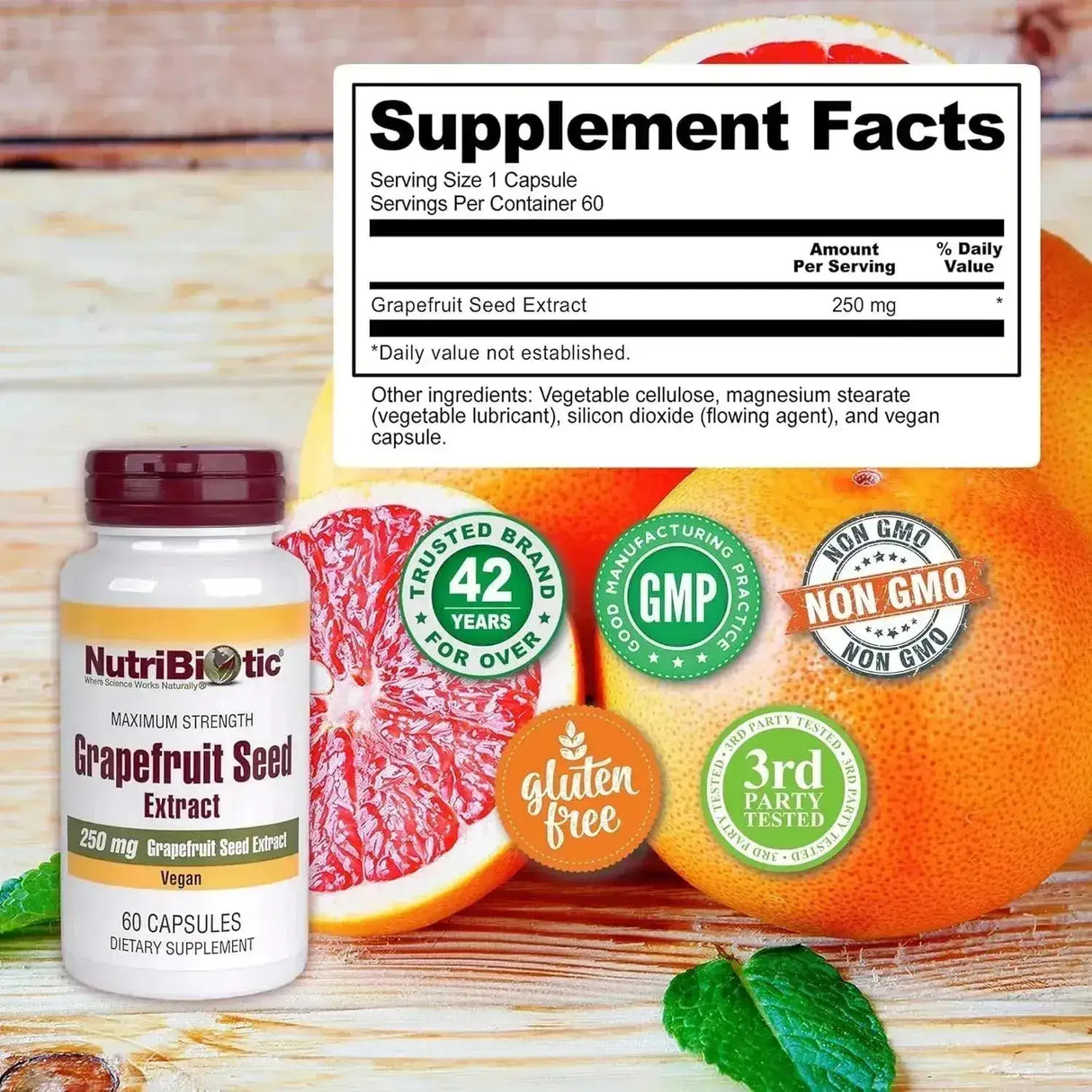 NUTRIBIOTIC - NutriBiotic Grapefruit Seed Extract 250Mg. 60 Capsulas - The Red Vitamin MX - Suplementos Alimenticios - {{ shop.shopifyCountryName }}