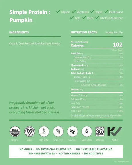 SPROUT LIVING - Sprout Living Simple Pumpkin Seed Protein Powder 454Gr. - The Red Vitamin MX - Suplementos Alimenticios - {{ shop.shopifyCountryName }}