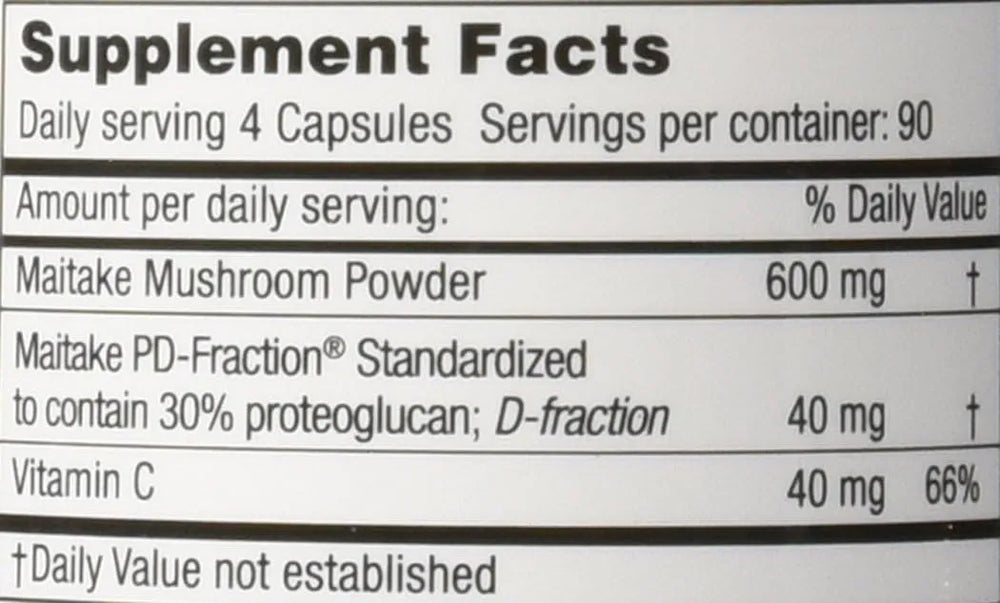 MUSHROOM WISDOM - MUSHROOM WISDOM Maitake Mushroom Extract D-Fraction 360 Capsulas - The Red Vitamin MX - Suplementos Alimenticios - {{ shop.shopifyCountryName }}