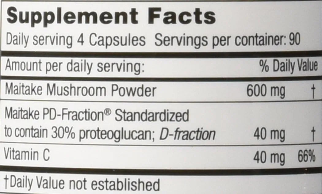 MUSHROOM WISDOM - MUSHROOM WISDOM Maitake Mushroom Extract D-Fraction 360 Capsulas - The Red Vitamin MX - Suplementos Alimenticios - {{ shop.shopifyCountryName }}