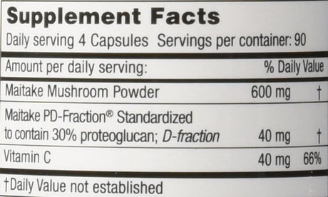 MUSHROOM WISDOM - MUSHROOM WISDOM Maitake Mushroom Extract D-Fraction 360 Capsulas - The Red Vitamin MX - Suplementos Alimenticios - {{ shop.shopifyCountryName }}