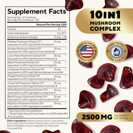 VITAUP - VitaUp Mushroom Gummies for Adults 60 Gomitas - The Red Vitamin MX - Suplementos Alimenticios - {{ shop.shopifyCountryName }}