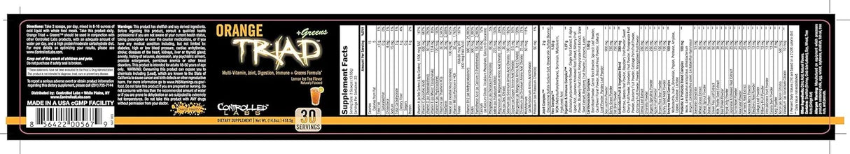 CONTROLLED LABS - CONTROLLED LABS Orange Triad Plus Greens 30 Servicios Lemon Ice Tea 412Gr. - The Red Vitamin MX - Suplementos Alimenticios - {{ shop.shopifyCountryName }}