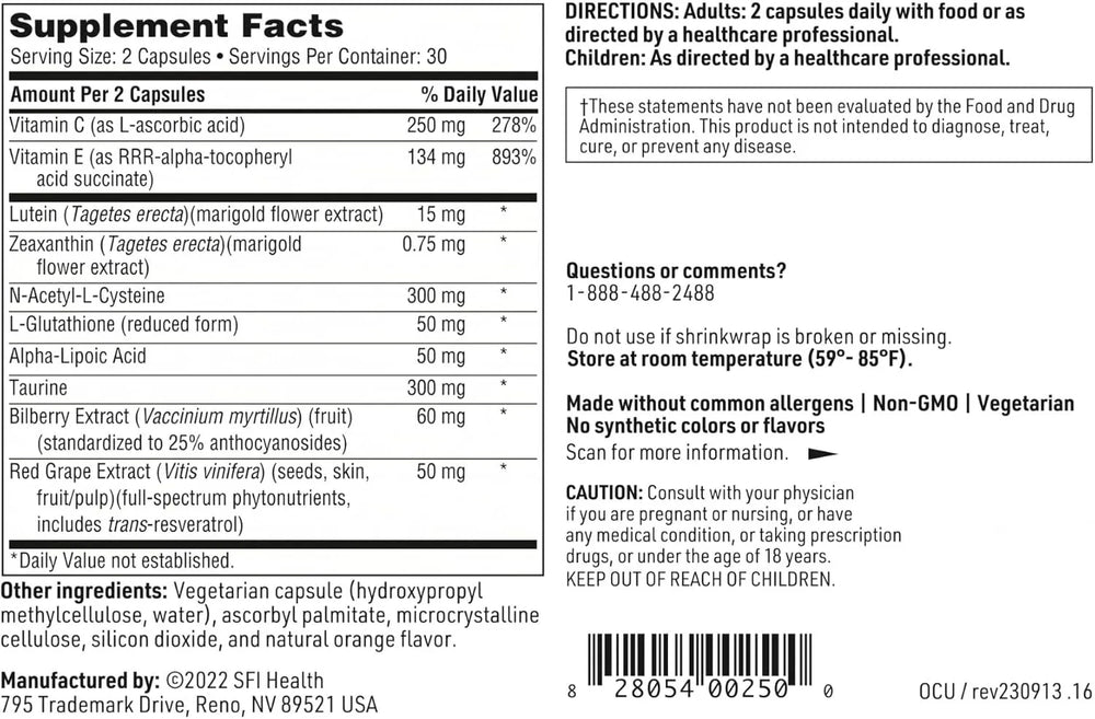 KLAIRE LABS - Klaire Labs Ocuthera Hypoallergenic Lutein Zeaxanthin & Bilberry Extract 60 Capsulas - The Red Vitamin MX - Suplementos Alimenticios - {{ shop.shopifyCountryName }}