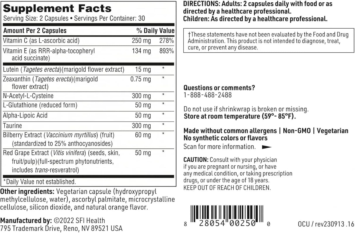 KLAIRE LABS - Klaire Labs Ocuthera Hypoallergenic Lutein Zeaxanthin & Bilberry Extract 60 Capsulas - The Red Vitamin MX - Suplementos Alimenticios - {{ shop.shopifyCountryName }}