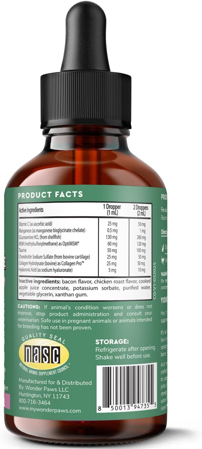 WONDER PAWS Premium Liquid Glucosamine for Cats 2 Fl.Oz.