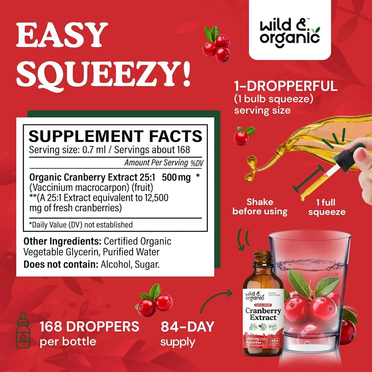 WILD & ORGANIC - Wild & Organic Cranberry Supplement Drops 4 Fl.Oz. - The Red Vitamin MX - Suplementos Alimenticios - {{ shop.shopifyCountryName }}