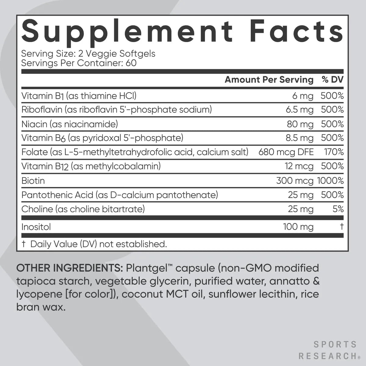 SPORTS RESEARCH - Sports Research Vitamin B-Complex 120 Capsulas Blandas - The Red Vitamin MX - Suplementos Alimenticios - {{ shop.shopifyCountryName }}