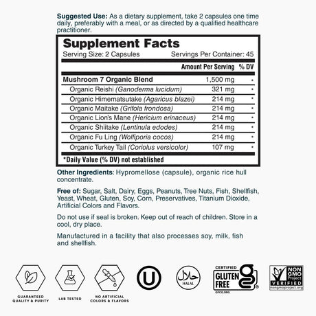 NATURES LAB - Nature's Lab Mushroom 7 Organic Blend 90 Capsulas - The Red Vitamin MX - Suplementos Alimenticios - {{ shop.shopifyCountryName }}