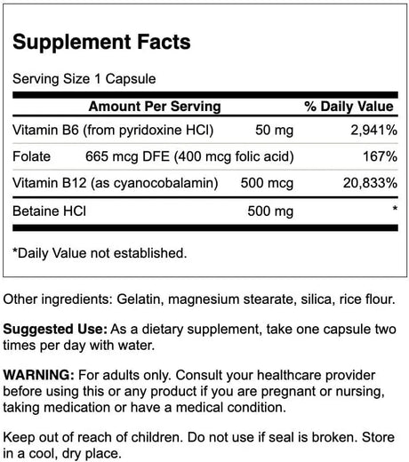 SWANSON - Swanson Homocysteine Formula 120 Capsulas 2 Pack - The Red Vitamin MX - Suplementos Alimenticios - {{ shop.shopifyCountryName }}