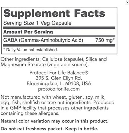 PROTOCOL FOR LIFE BALANCE - Protocol GABA 750Mg. 120 Capsulas - The Red Vitamin MX - Suplementos Alimenticios - {{ shop.shopifyCountryName }}