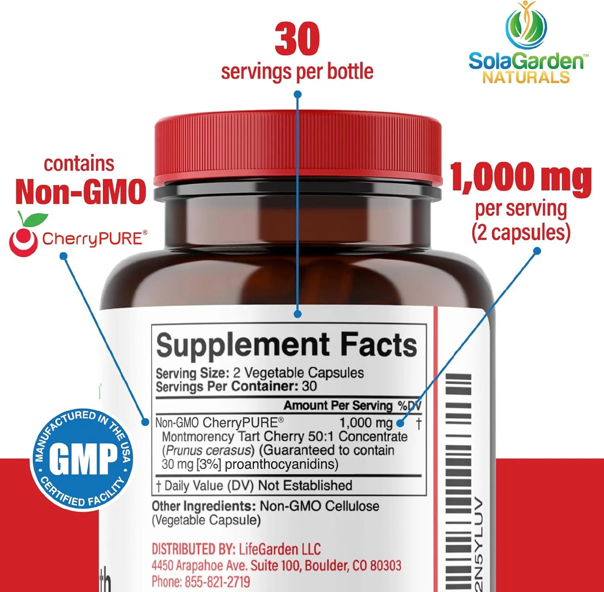 LIFEGARDEN NATURALS - LifeGarden Naturals Super Strength CherryPURE Tart Cherry 60 Capsulas - The Red Vitamin MX - Suplementos Alimenticios - {{ shop.shopifyCountryName }}