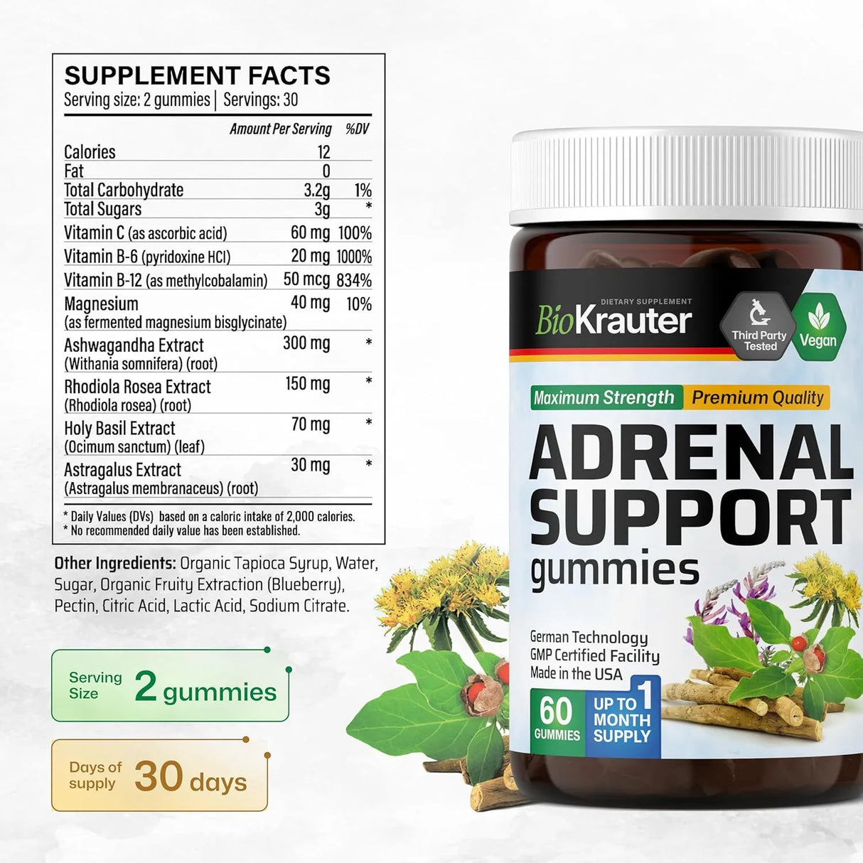 BIOKRAUTER - BIO KRAUTER Adrenal Support Gummies 60 Gomitas - The Red Vitamin MX - Suplementos Alimenticios - {{ shop.shopifyCountryName }}