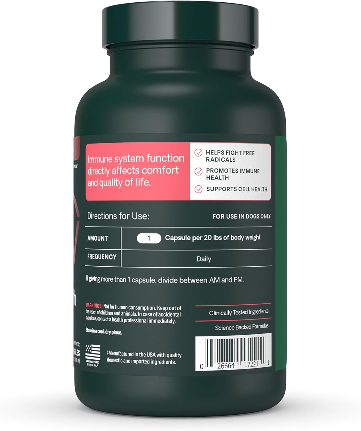 VetriScience Immunity Health Easy-Open Capsules 120 Capsulas