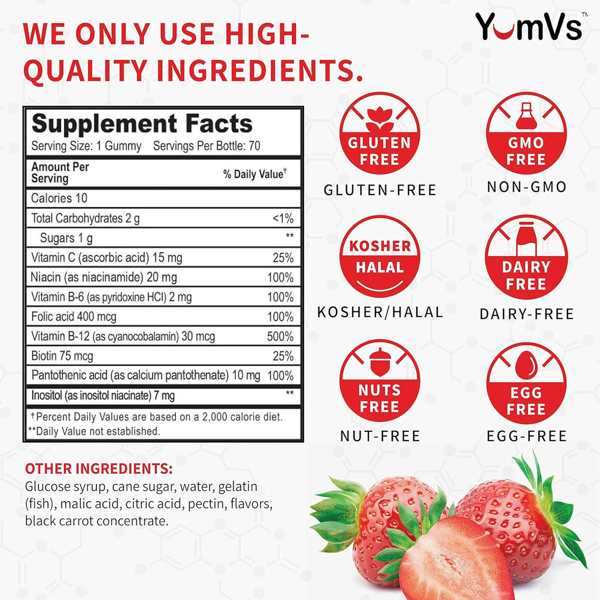YUM-V'S - YumVs Vitamin B Complex with Vitamin C Gummies 70 Gomitas 2 Pack - The Red Vitamin MX - Suplementos Alimenticios - {{ shop.shopifyCountryName }}