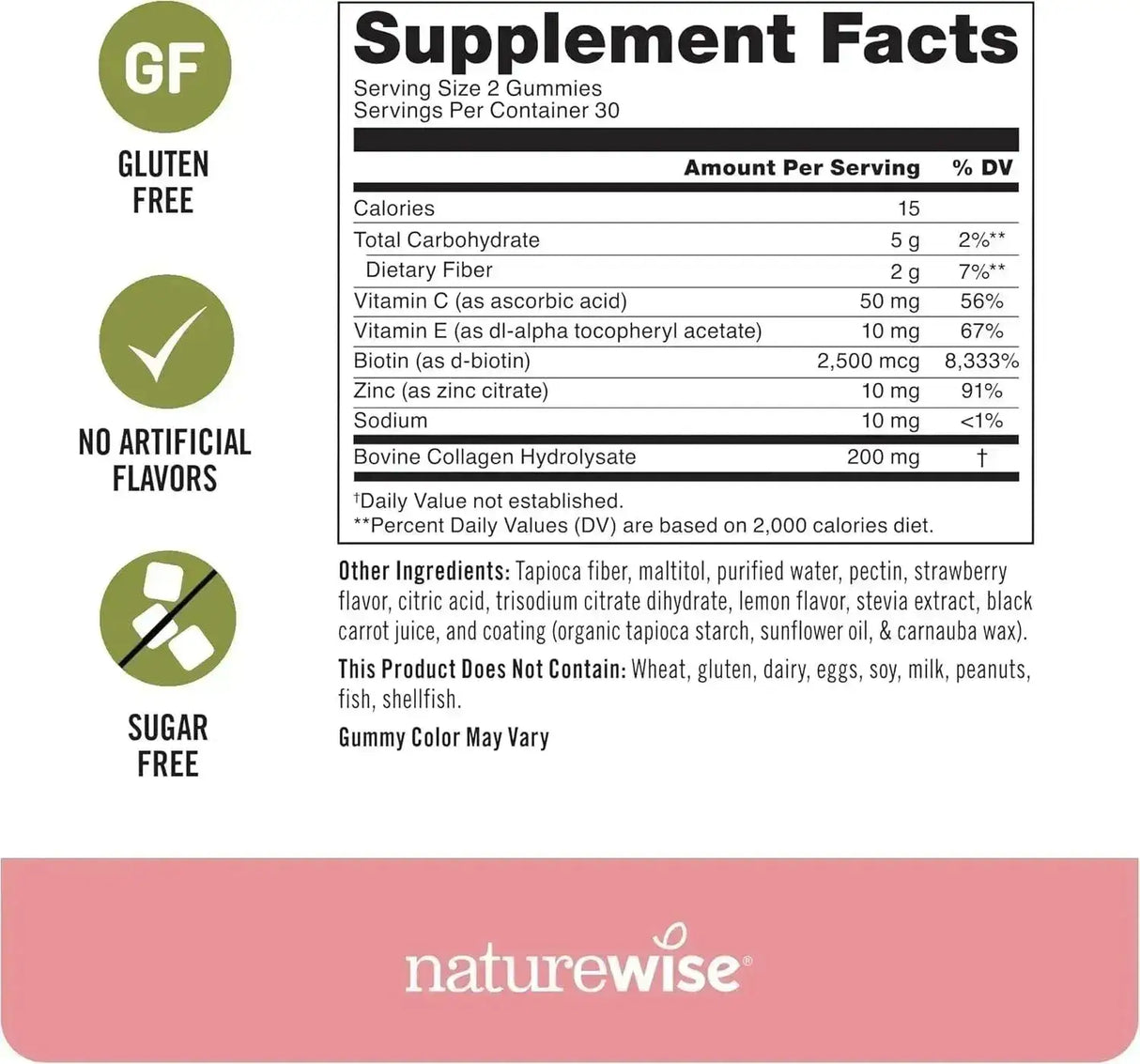 NATUREWISE - NatureWise Sugar-Free Hydrolyzed Collagen Peptide Gummies 60 Gomitas - The Red Vitamin MX - Suplementos Alimenticios - {{ shop.shopifyCountryName }}