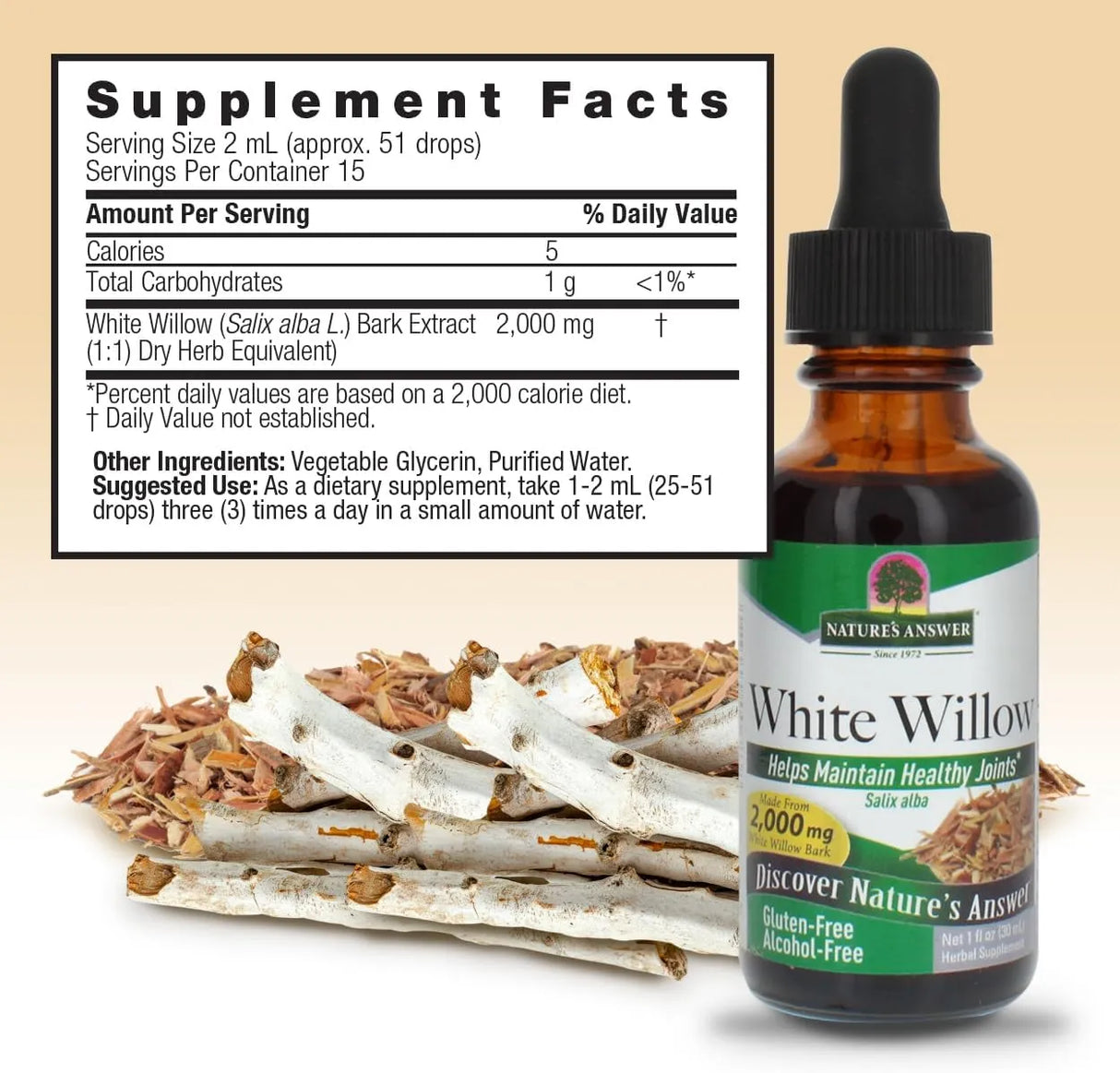 NATURE´S ANSWER - Natures Answer White Willow Bark Extract 1 Fl.Oz. - The Red Vitamin MX - Suplementos Alimenticios - {{ shop.shopifyCountryName }}